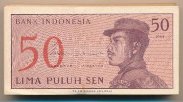 Indonézia 1964. 50s (100x) sorszámkövető sorozatokkal T:AU Indonesia 1964. 50 Sen (100x) with consecutive serials C:AU Krause P#94
