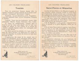 29 db RÉGI francia reklám nyomtatvány a gyarmati területekkel, hátoldalon leírásokkal / 29 pre-1945 ...