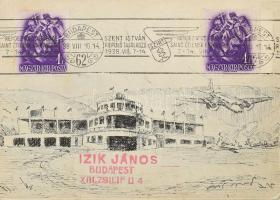 1938 Szent István repülőtalálkozó képeslap alkalmi bélyegzéssel