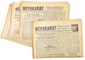 1956 Vegyes újság tétel a november-decemberi időszakból (Népakarat, Magyar Honvéd, Sport, Szabad Ifjúság, Szabad Nép), 12 db