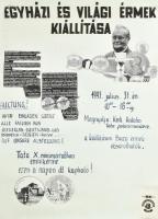1993 Bozó Gyula egyházi és világi érmek kiállítása plakát terv kollázs 70x90 cm