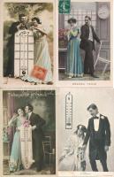20 db régi francia romantikus képeslap: hőmérők / 20 pre-1945 French romantic postcards: barometers