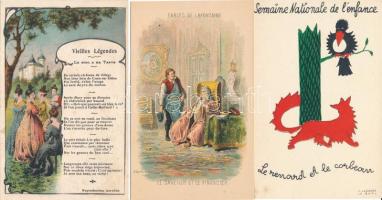 30 db régi francia képeslap: mesék / 30 pre-1945 French postcards: fairy tales