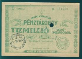 1946. Pénztárjegy Adópengő teljes sor 10.000AP (2x), 100.000AP, 1000.000AP, 10.000.000AP érvénytelen...