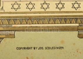 1941 Judaika halotti emlék tábla litografált grafikával. / Judaica litho tables 42x30 cm