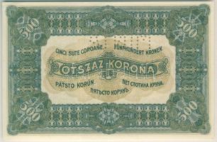 1920. 500K "MINTA" lyukasztással "000"-ás széria- és sorozatszámmal! Halvány tin...