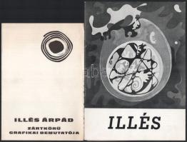 1968-91 Illés Árpád festőművész 5 db kiállítási katalógusa. Fekete-fehér képekkel, Illés Árpád repro...