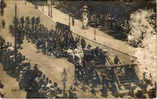 1915 Wien, Vienna, Bécs; Kaiser-Jubiläums-Huldigungs Festzug 12. Juni 1908 (surface damage) + K.u.k. Militärzensur Prerau-Bahnhof