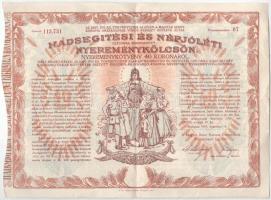 Budapest 1941. Sorsjegy Utalvány a "49. magyar királyi osztálysorsjáték I. osztályára", &q...