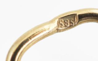 Arany (Au) 14 kereszt medál, jelzett, h: 1 cm, nettó: 0,03 g