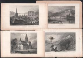 cca 1840-1860 18 db főként német területeket bemutató metszet (der Schreckenstein, Paulinzella, Ruin...
