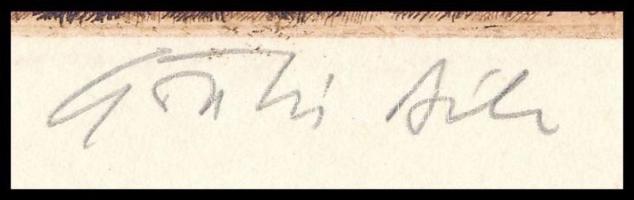 Gönczi Béla (1934-): Budapest Hilton 1985. Rézkarc, papír, jelzett, számozott (560/2000), 8,5x14 cm