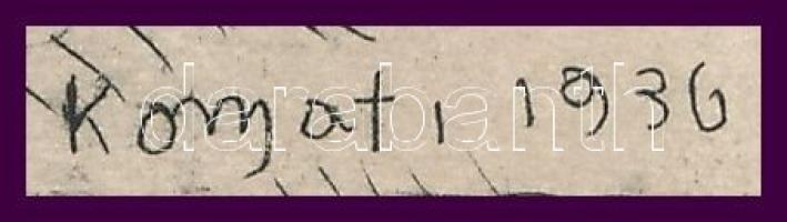 Komjáti-Wanyerka Gyula (1894-1958): Spanyol madonna, 1936. Rézkarc, papír, jelzett, lap alján Komját...