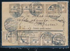 1922 Levelezőlap 10 x Hivatalos 20f bélyeggel