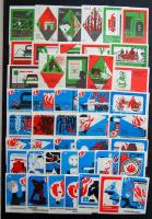 457 darabos magyar gyufacímke-gyűjtemény bélyegberakóban katalógusszám szerint rendezve. / Collectio...