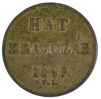 1849NB 6kr Ag T:VF patina Adamo B3