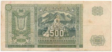 Szlovákia 1941. 500K T:F fo. Slovakia 1941. 500 Korun C:F spotted Krause P#12