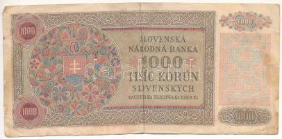 Szlovákia 1940. 1000K T:F fo.
Slovakia 1940. 1000 Korun C:F spotted Krause P#13