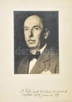 cca 1930-1939 Dr. Koós Emil kir. kúriai tanácselnök (meghalt 1939. január 19.), fotó kartonon, feliratozva, 17x12 cm (karton: 31,5x22,5 cm)