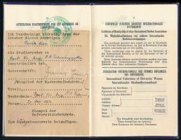 1933 Nemzetközi fényképes diákigazolvány