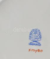 Herendi Viktória mintás 1db mélytányér, kézzel festett porcelán, jelzett, kopásnyomokkal, ragasztott