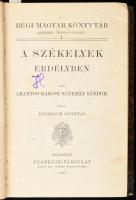 Régi Magyar Könyvtár 1-4. Szerk.: Heinrich Gusztáv.   1. Aranyos-Rákosi Székely Sándor: A székelyek Erdélyben.; 2. Bayer József: Pálos iskola-drámák a XVIII. évszázadból.  3. Fülöp Árpád: Csíksomylói nagypénteki misztériumok.;  4. Heltai Gáspár Esopusi meséi.   Bp., 1897, Franklin, 122+2; 79+1, 242+1; 304 p. Átkötött félvászon-kötés, kopott borítóval.