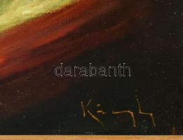 Kőszeghy Violetta Irinyi Gáborné (Budapest, 1932): Színházban. Olaj, vászon, jelzett, dekoratív kere...