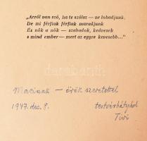 Szinnai Tivadar: Sötét ablakok. Regény. Dedikált példány.
Sötét ablakok. Regény. Bp. 1947. Dante. 4...