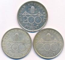 1992-1993. 200Ft Ag "MNB" (3x) T:AU,XF Adamo F13