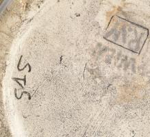 Art deco váza. Áttört mázas kerámia, négy zenélő és táncoló lány alakkal. Kézzel festett, jelzett Wi...