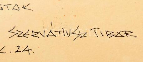 Szervátiusz Tibor (1930-2018): Karácsony. Toll, papír. Jelzett. 15x20 cm