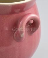 Zsolnay rózsaszín nagy méretű edény. Jelzett, egy hajszálrepedéssel. m: 21 cm