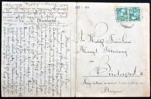 Budva, Budua; big-sized panoramacard (wet damage)