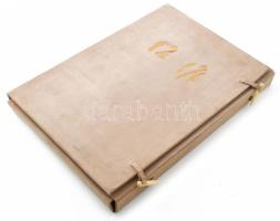 1955 A Huai folyó szabályozása 30 db fotót tartalmazó mappa, több nyelvű leírással, egészvászon borí...