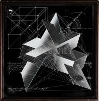 Jelzés nélkül: Magyar geometrikus univerzum. Ofszet, papír. Üvegezett keretben 43x43 cm