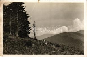 1943 Tiszaborkút, Kvaszi, Kvasy; kilátás a Mencsulról a Sesulra és a Pietroszra. Mosdóssy Endre felvétele / mountains (fl)