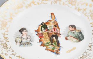 Napoleon 6 darabos porcelán gyűjtemény, közte értékes Sarreguimenes, Limoges porcelánok, csésze aljj...