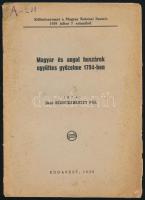 báró Szentkereszty Pál: Magyar és angol huszárok együttes győzelme 1794-ben. Bp., 1939. 12+4 p Papírborítóval, szélén kis szakadásokkal