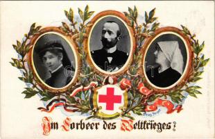 Im Lorbeer des Weltkrieges / WWI Red Cross propaganda. Art Nouveau, floral s: Georg Berger