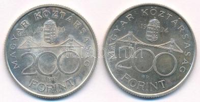 1994. 200Ft Ag "Deák" (2x) T:AU,XF 
Adamo F13.1