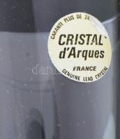 Francia ólomkristály pezsgőspohár készlet, 6 db, címkével jelzett, hibátlan, m: 17 cm