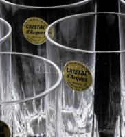 Francia ólomkristály borospohár készlet, 6 db, címkével jelzett, hibátlan, m: 12 cm