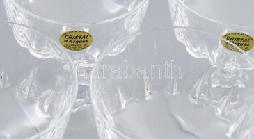 Francia ólomkristály pezsgőspohár készlet, 6 db, címkével jelzett, hibátlan, m: 11,5 cm