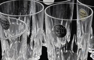 Francia ólomkristály borospohár készlet, 8 db, címkével jelzett, hibátlan, m: 13,5 cm
