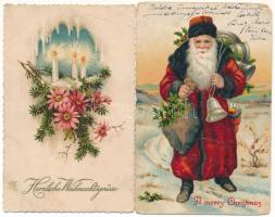 20 db RÉGI külföldi karácsonyi üdvözlő képeslap vegyes minőségben / 20 pre-1945 non-Hungarian Christmas greeting postcards in mixed quality