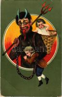 1906 Krampusz / Krampus. litho (EB)