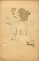 La Favorite II. / Lady with cigarett, gently erotic French Art Nouveau, litho s: Raphael Kirchner