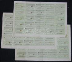 1927. "Domonyi Hangya Fogyasztási és Értékesítő Szövetkezet" részvénye 8P-ről (3x), szelvé...