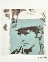 Andy Warhol (1928-1987): Dennis Hopper. Ofszet litográfia, papír, jelzett a nyomaton. Kézzel sorszámozott: 63/100, jelzett a nyomaton. Georges Israel editeur - Leo Castellli New York, szárazpecséttel, tanúsítvánnyal / Ofset Lithography on paper, with certificate 36x36 cm