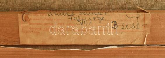 Wrabel (Vrábel) Sándor (1926-1992): Faluvége. Olaj, vászon, jelzett, hátoldalán Képcsarnok Vállalat ...